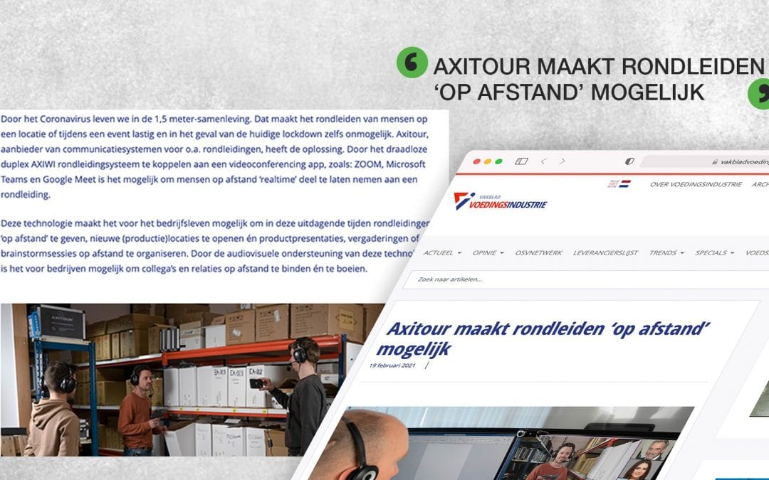 Vakblad VoedingsIndustrie: Axitour maakt rondleiden op afstand mogelijk